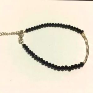 Black stone bracelet with 925 silver